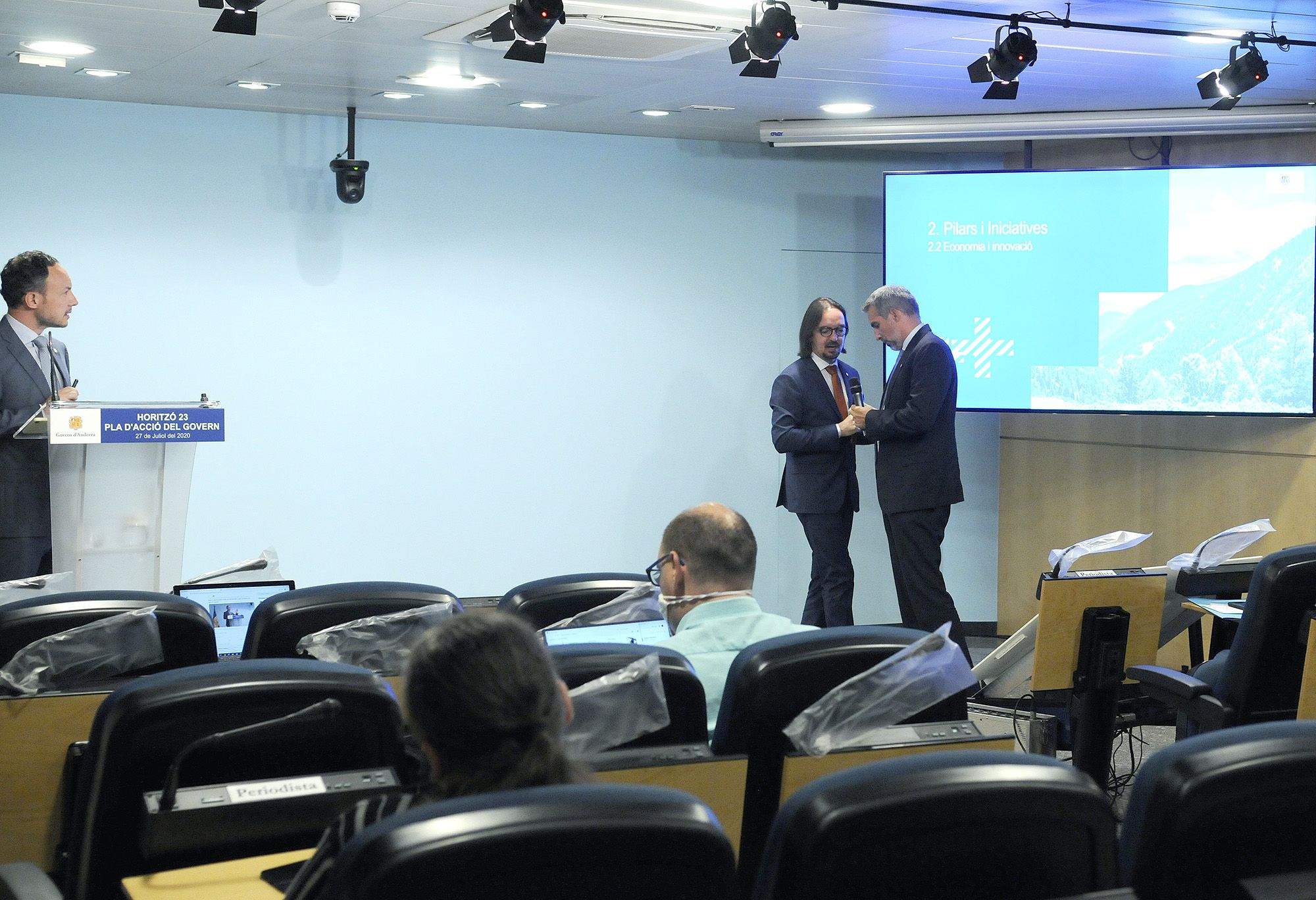 Espot, Riba i Marquina han participat en la presentació d'Horitzó 2023.