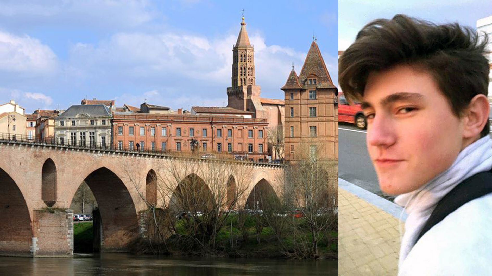 Una imatge de Montauban i el menor Igor Dias al costat.