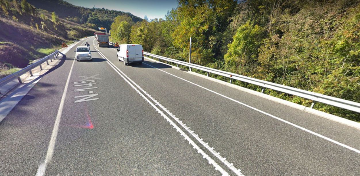 El tram de l'N-145 on ha tingut lloc l'accident.