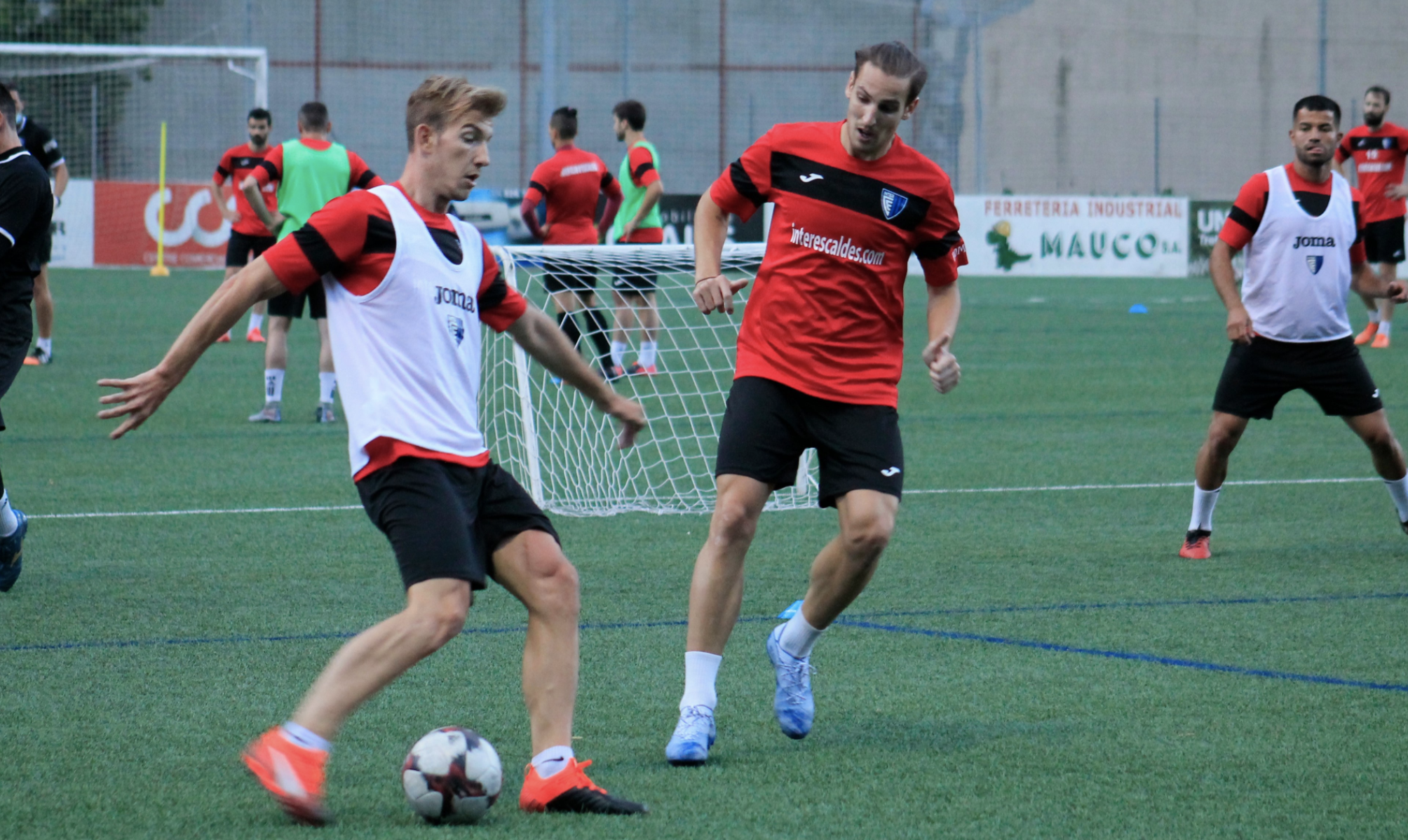 Una imatge de l'últim entrenament al Principat de l'equip