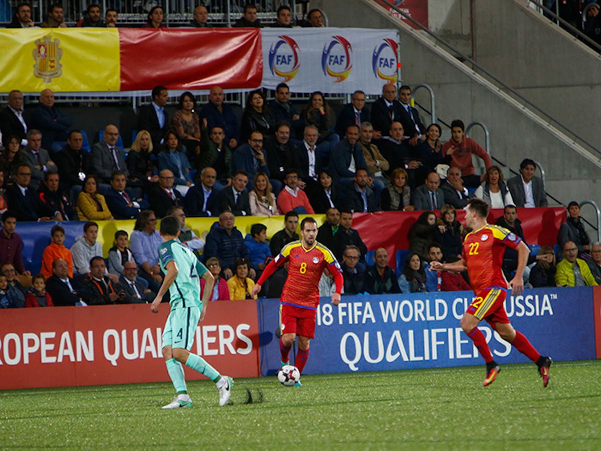 Un instant d'un dels partits anteriors contra Portugal.