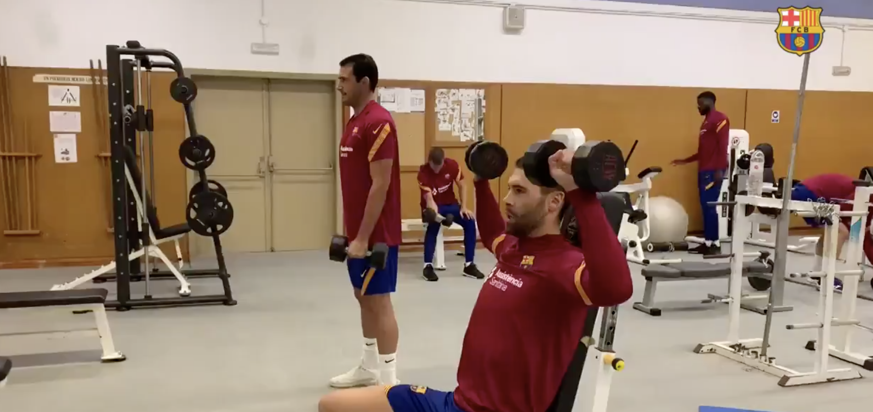 Una imatge de l'entrenament al gimnàs