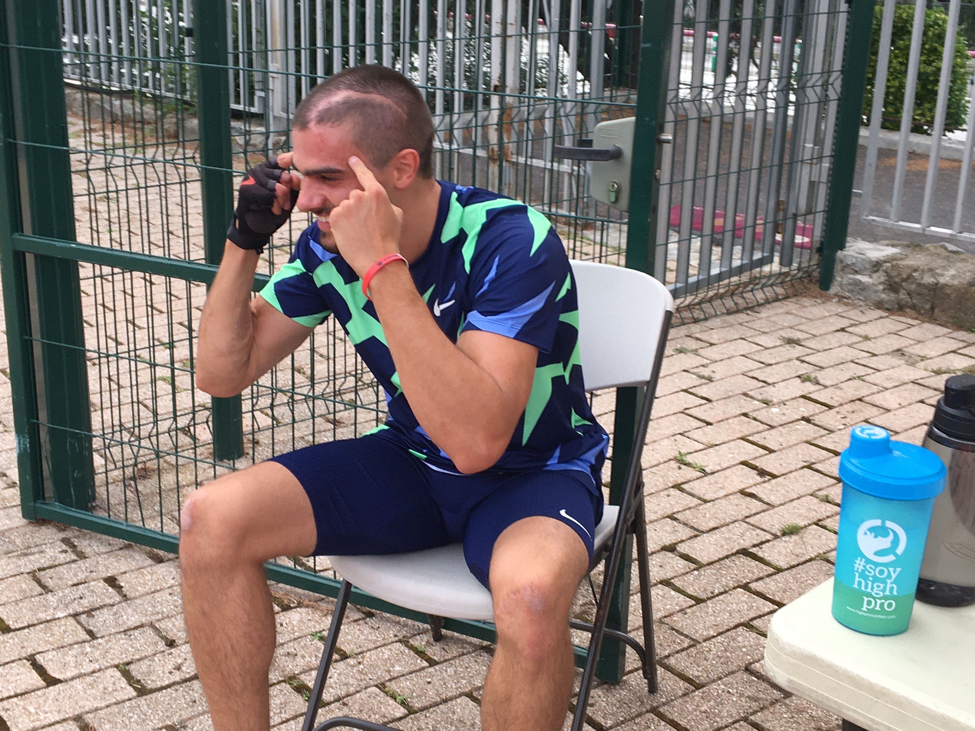 Hortelano després de la cursa. Hortelano després de la cursa.