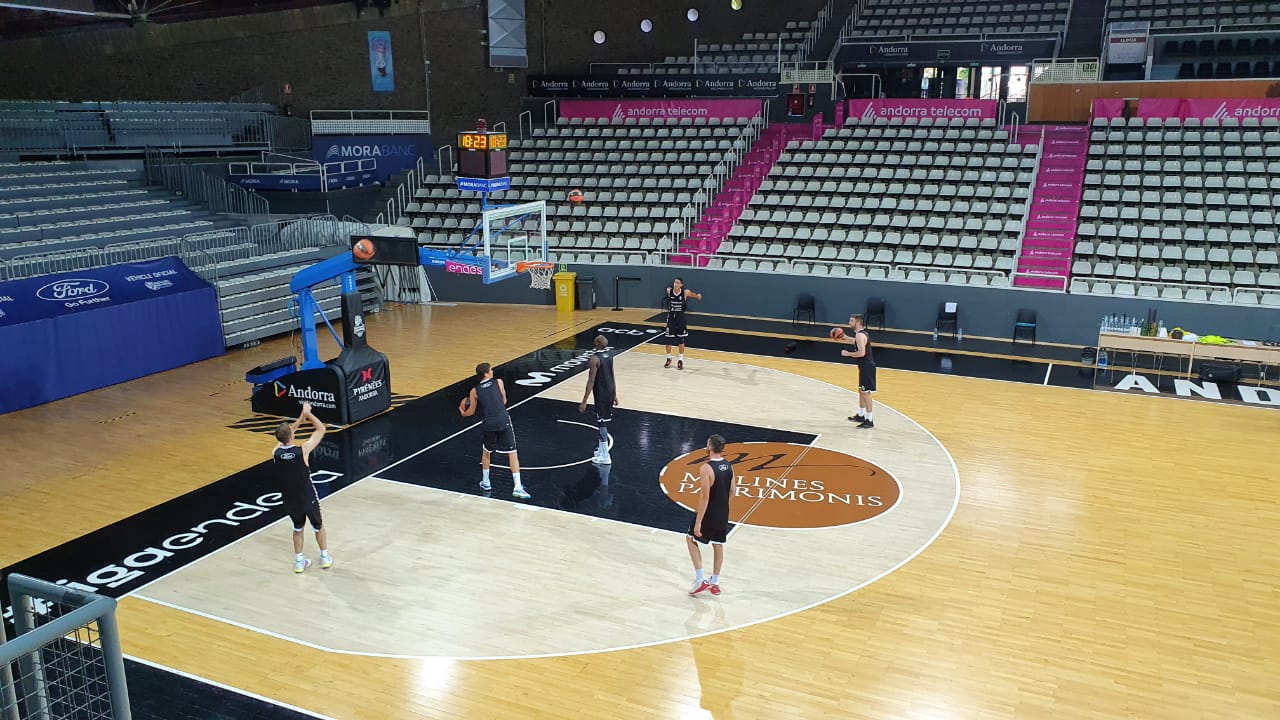 Una imatge de l'entrenament d'aquesta tarda