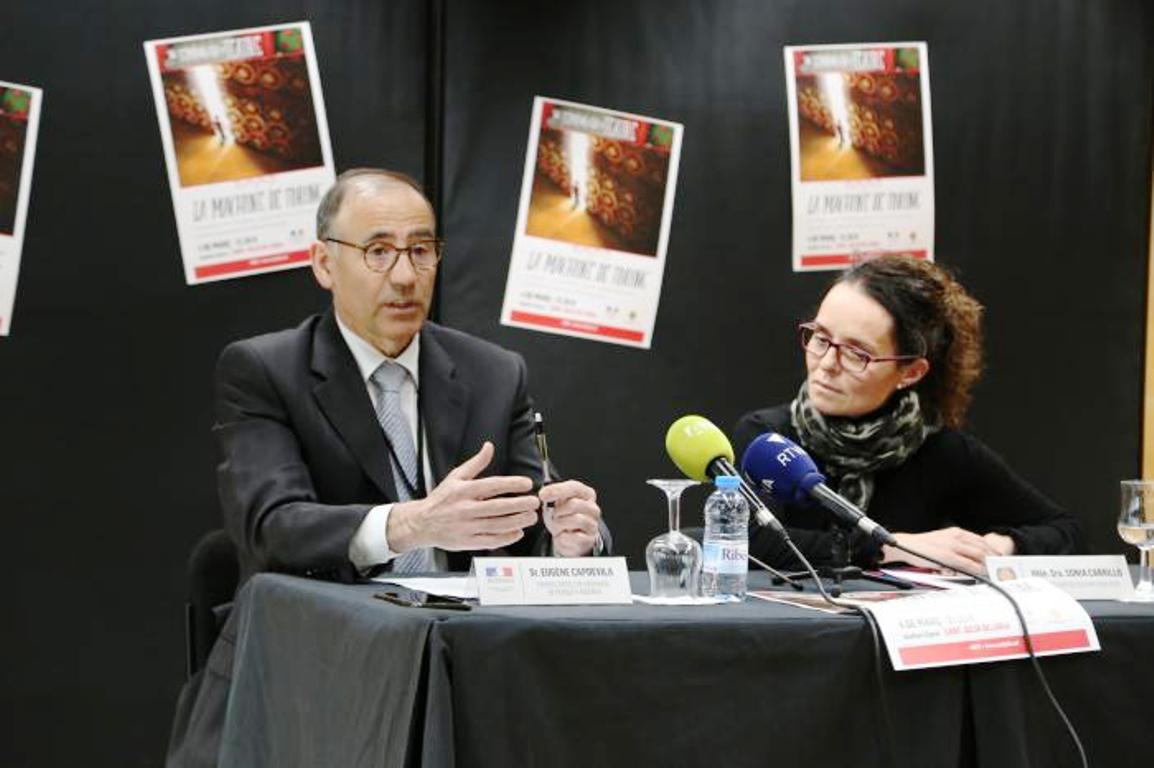 Eugène Capdevila amb la consellera de Cultura de Sant Julià de Lòria, Sònia Carrillo.