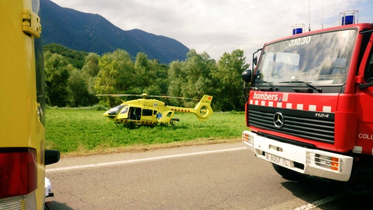 El conductor de la motocicleta ha estat evacuat amb helicòpter.