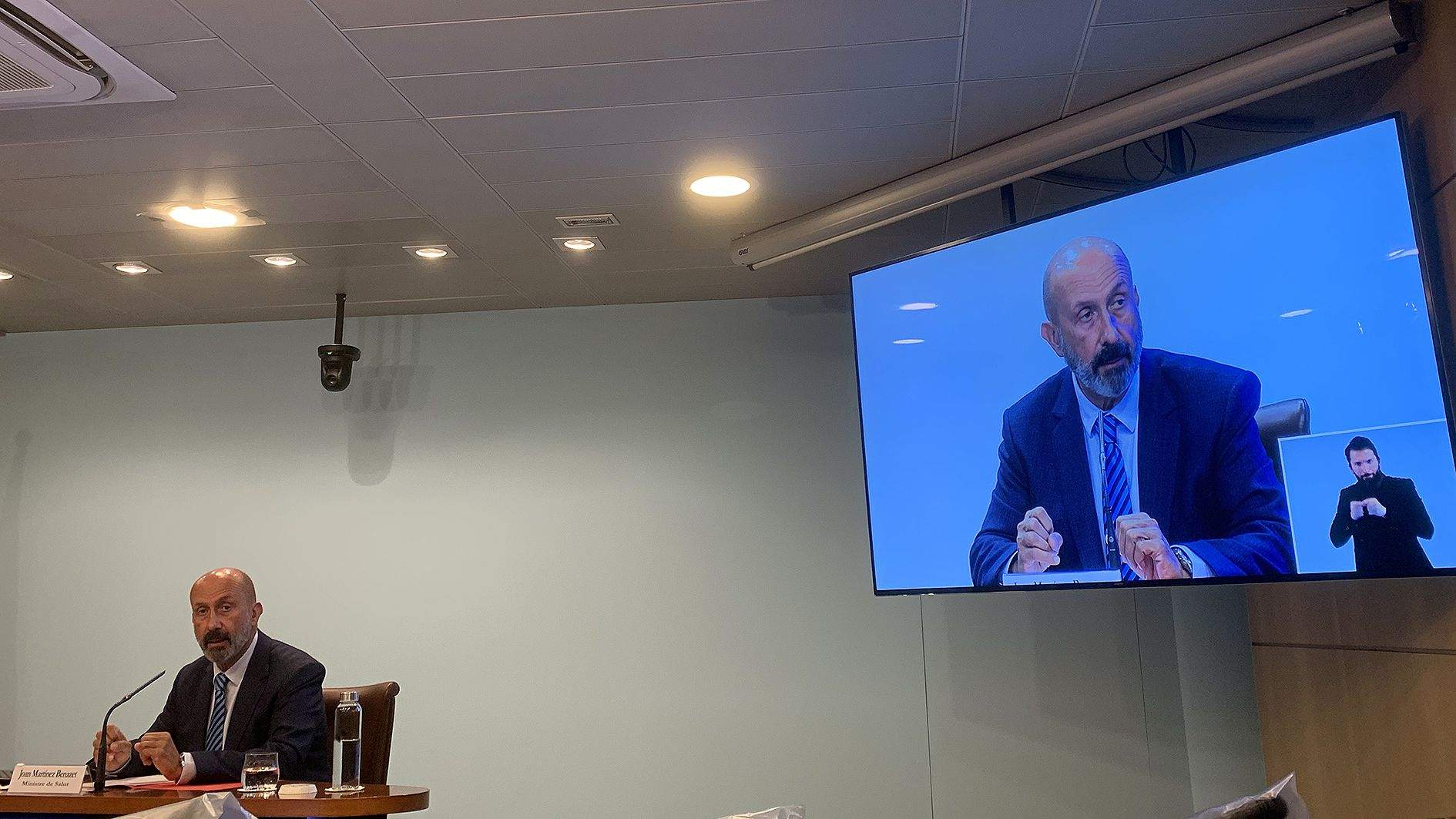 El ministre de Salut, Joan Martínez Benazet, durant la compareixença.