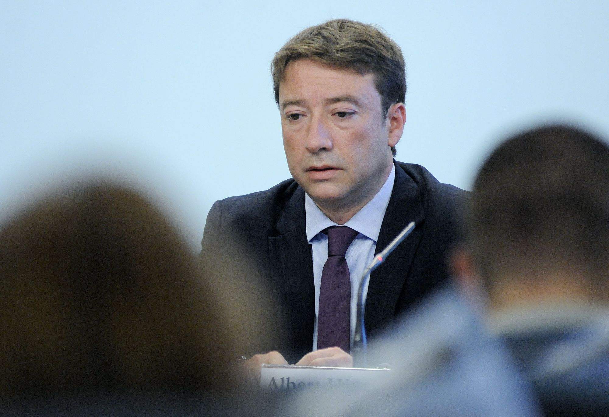 El director de Tributs i Fronteres, Albert Hinojosa, durant la compareixença d'aquest dilluns.