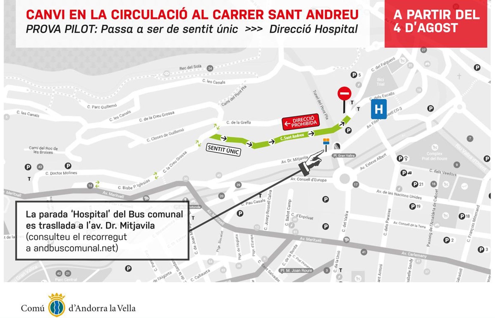 El plànol que reflecteix la modificació.