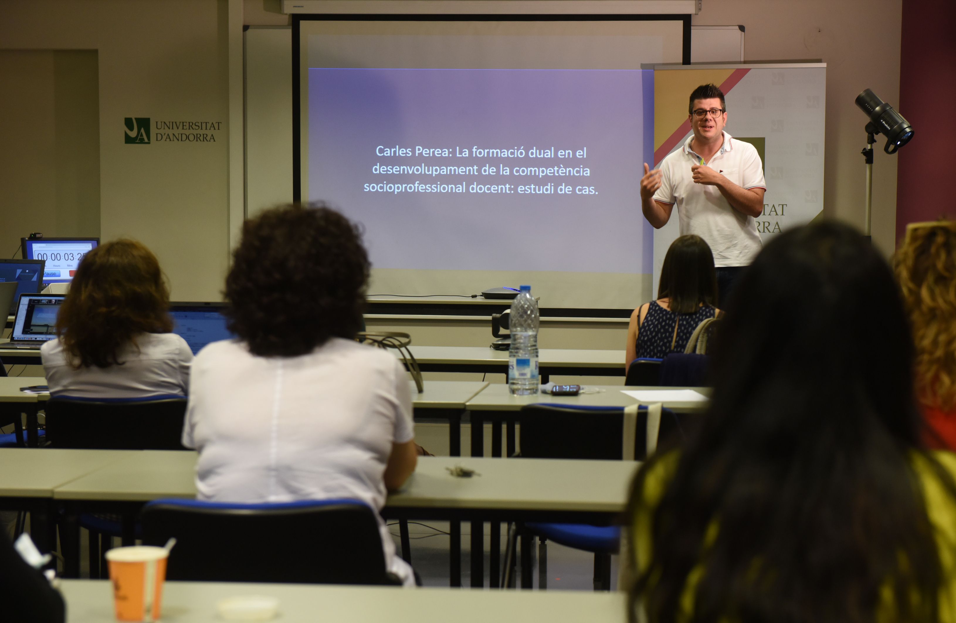 Una classe a la Universitat d'Andorra.