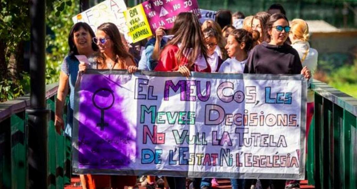 Manifestació a favor de l'avortament a Andorra la Vella.