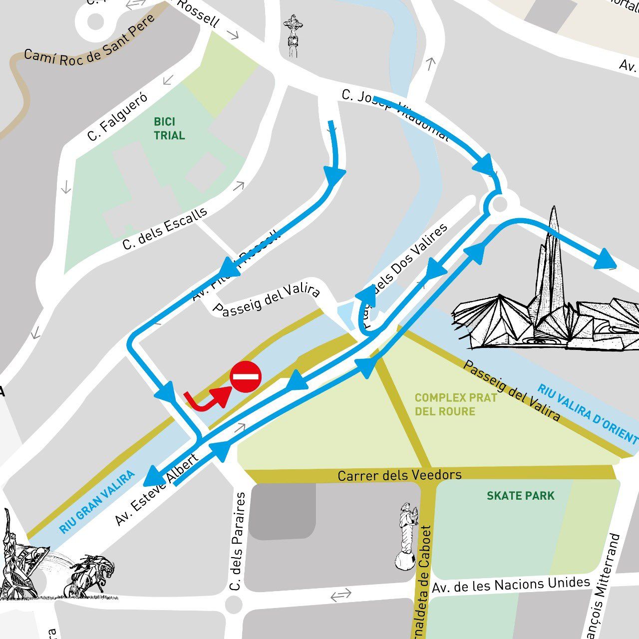 El gràfic amb els canvis de circulació al centre d'Escaldes.