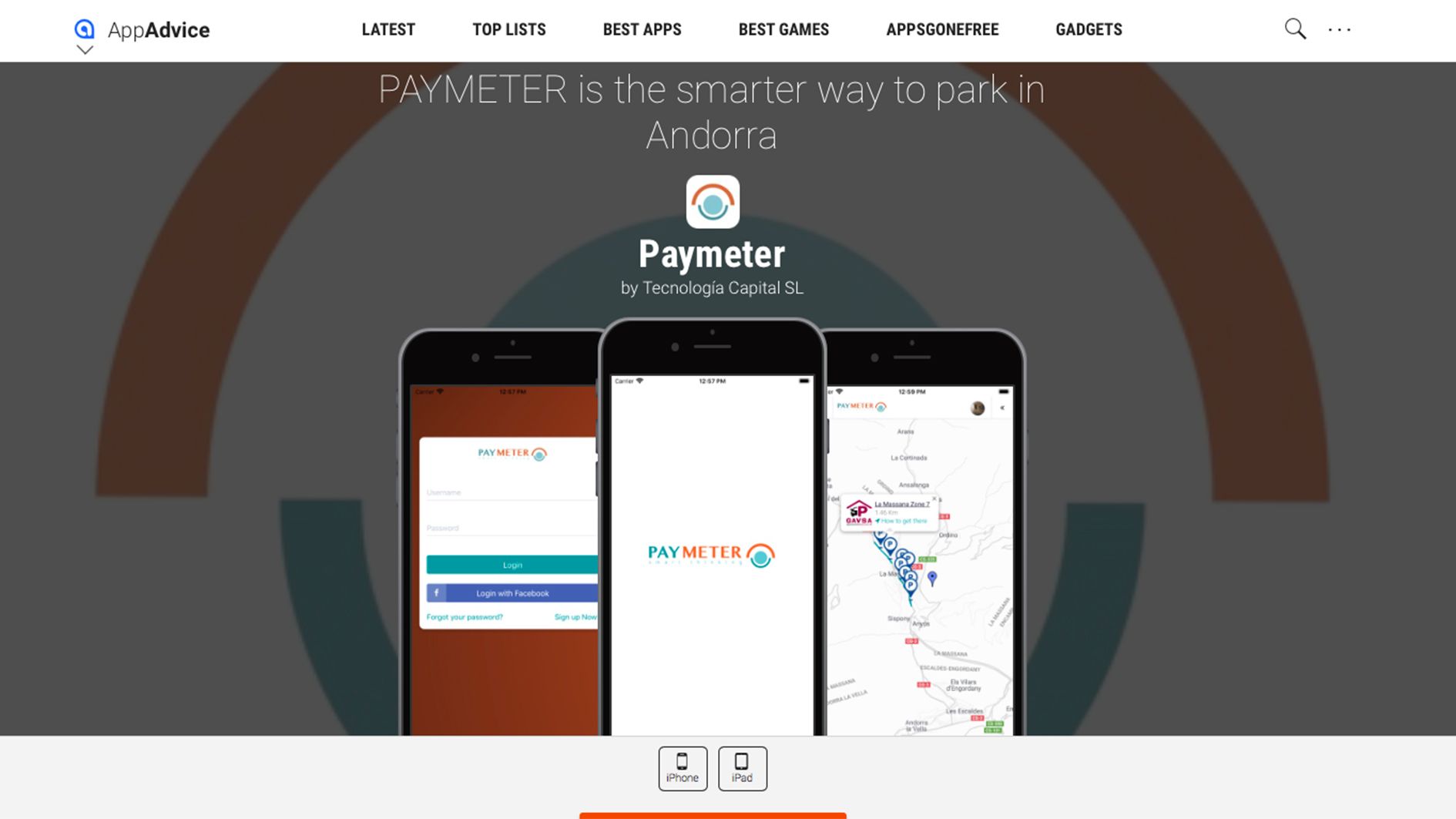 Captura de pantalla del lloc web des del qual es té accés a la descàrrega de l'aplicació.