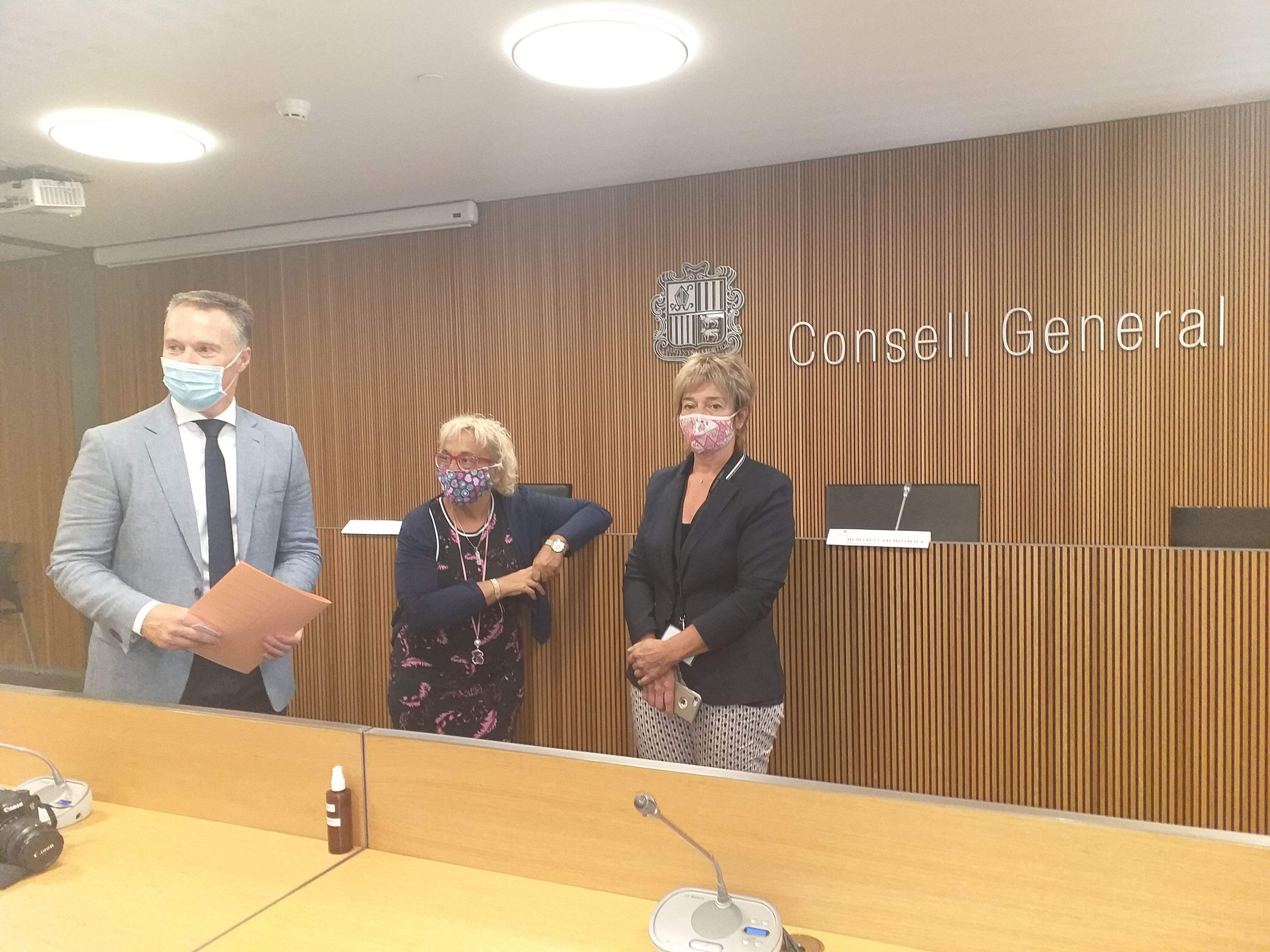 Costa i Palmitjavila, amb Laura Martín, de Gam 21, abans de la roda de prema.