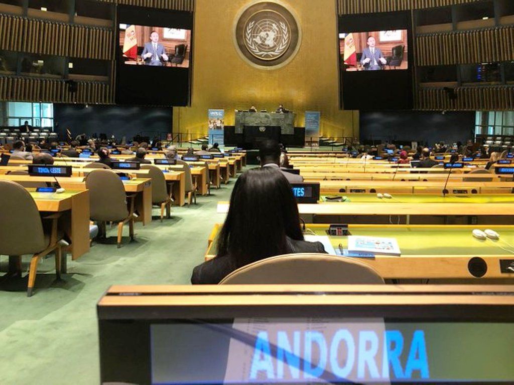 Intervencio del cap de Govern, Xavier Espot a l'ONU aquest dimarts.