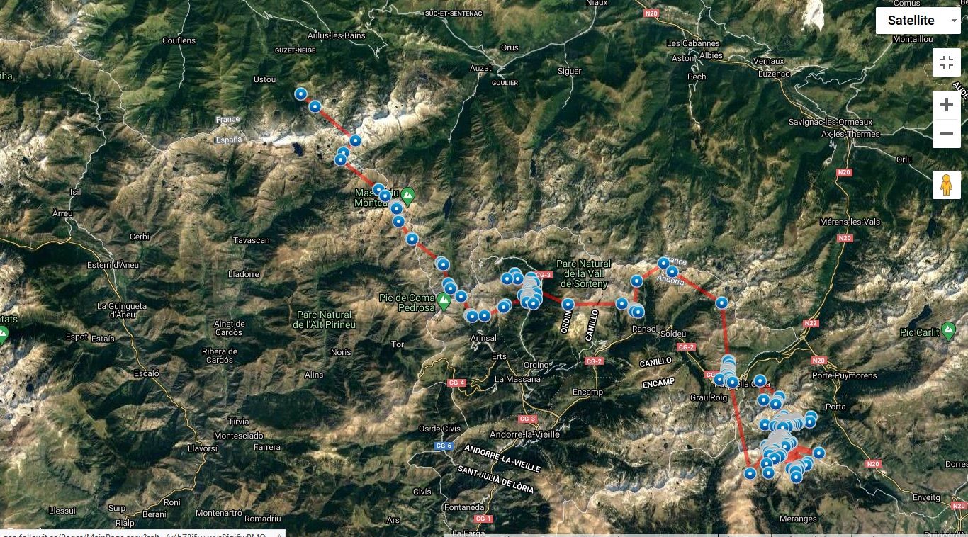 Recorregut fet per la cabra pirinenca.