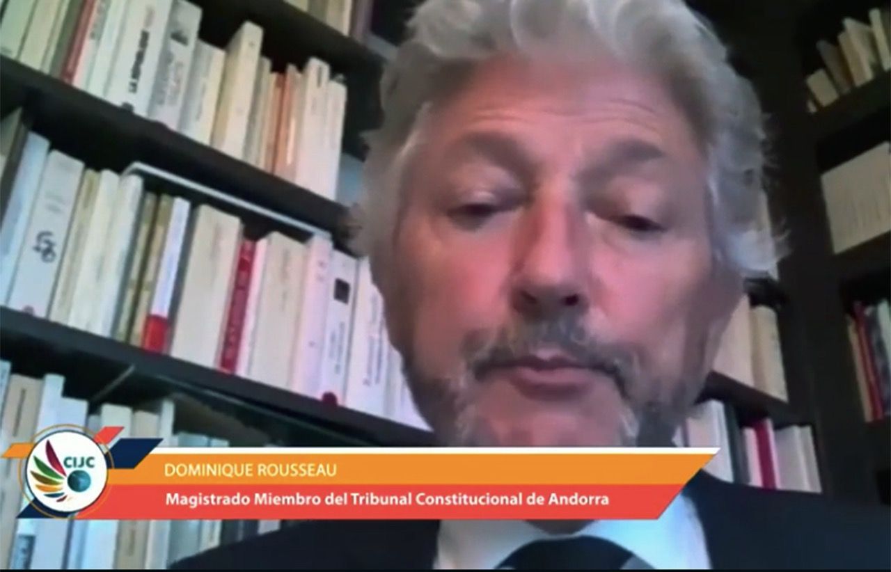 El magistrat Dominique Rousseau durant la seva intervenció.