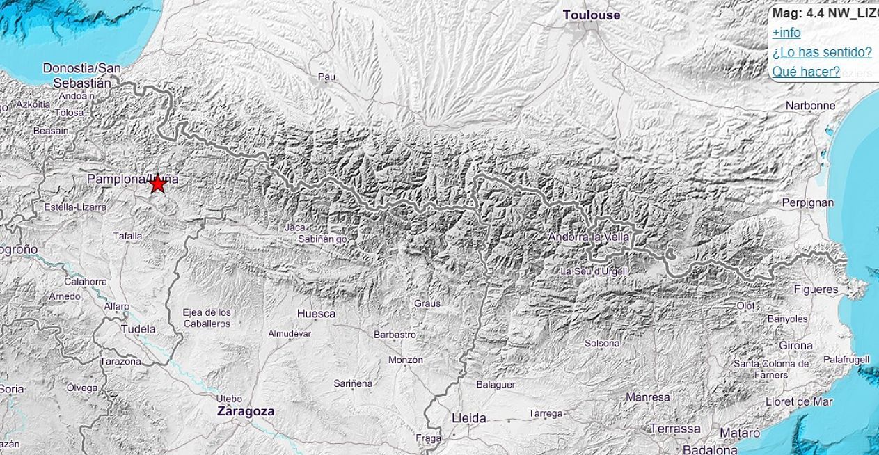 El mapa amb la localització de l'epicentre del sisme.