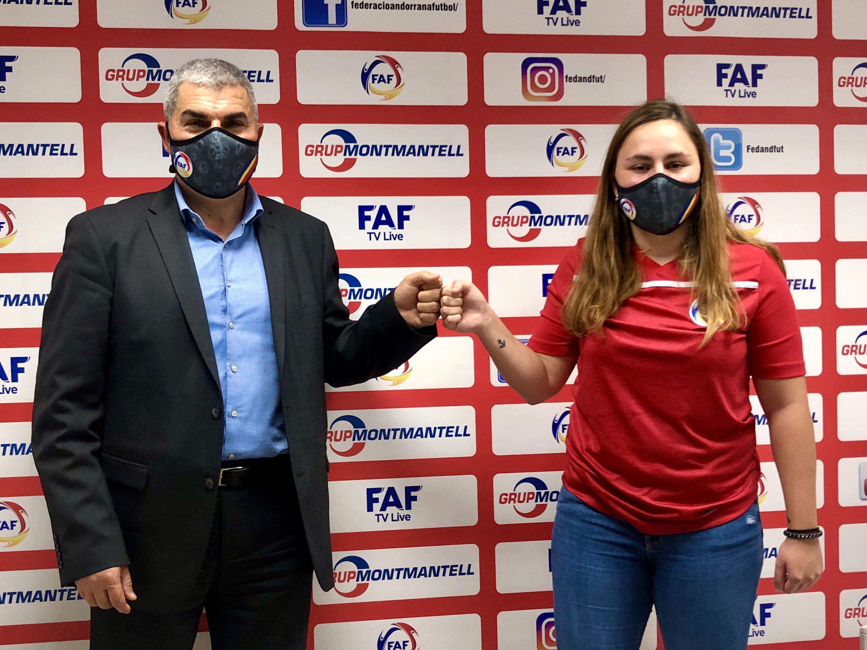 El president de la FAF, Félix Álvarez, i la nova ambaixadora, Marina Fernández.