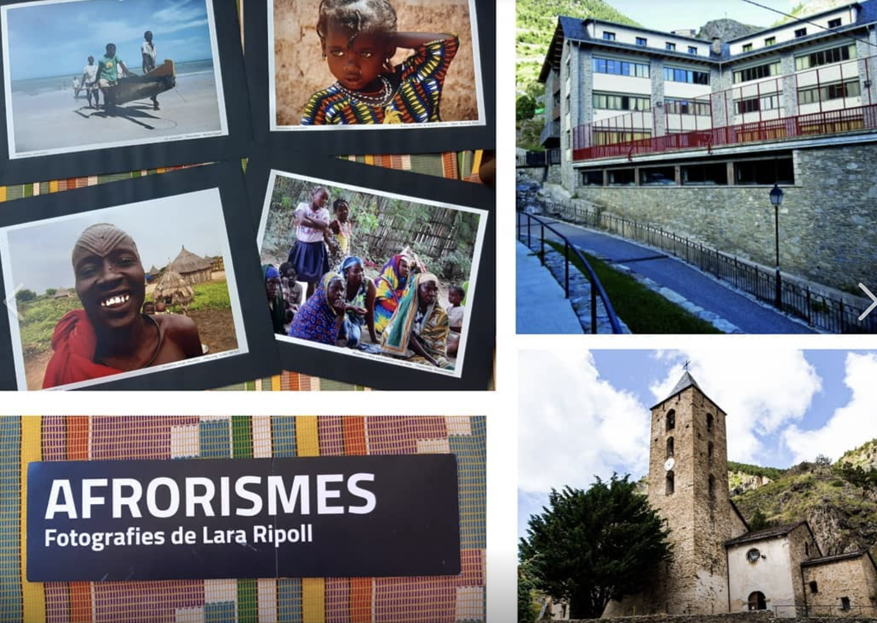 Cartell de la presentació de 'Afrorismes' al col·legi de Canillo. La portaveu del Sindicat, Rebeca Bonache.
