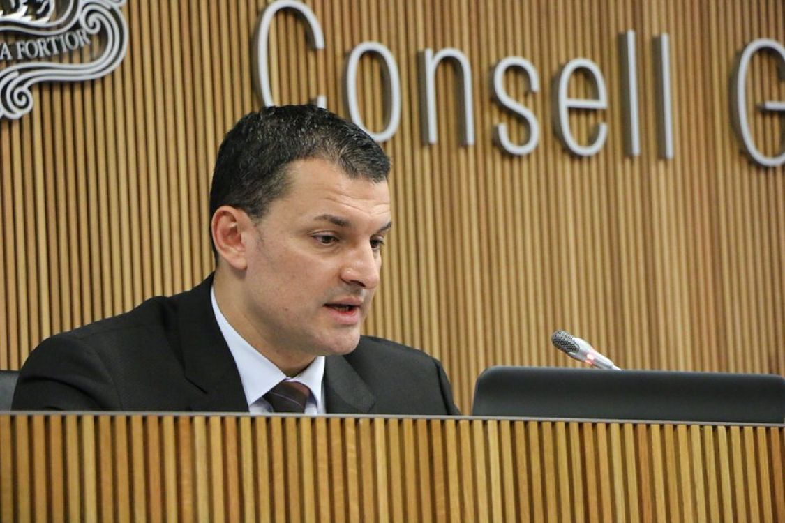 Jordi Gallardo, durant la compareixença.