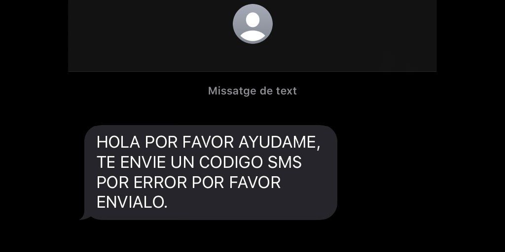 El missatge amb el qual s'intenta robar comptes.