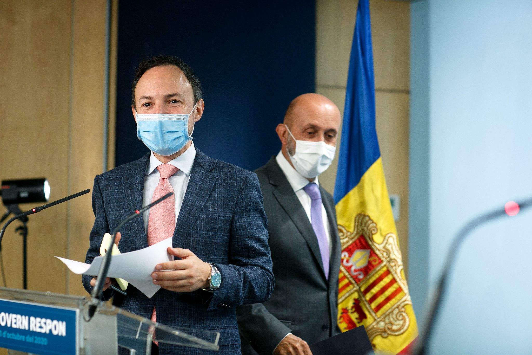 El cap de Govern, Xavier Espot i el ministre de Salut, Joan Martínez Benazet.