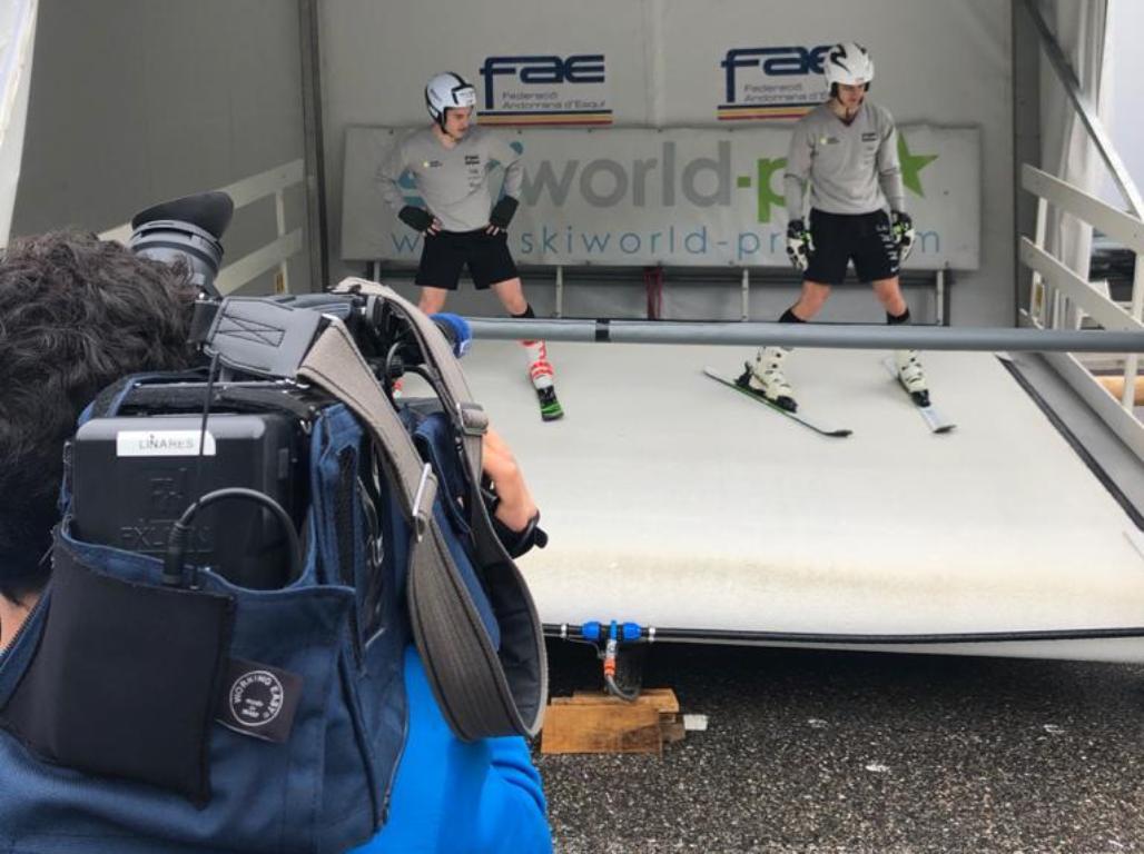 El simulador durant l'acte de presentació als mitjans de comunicació.