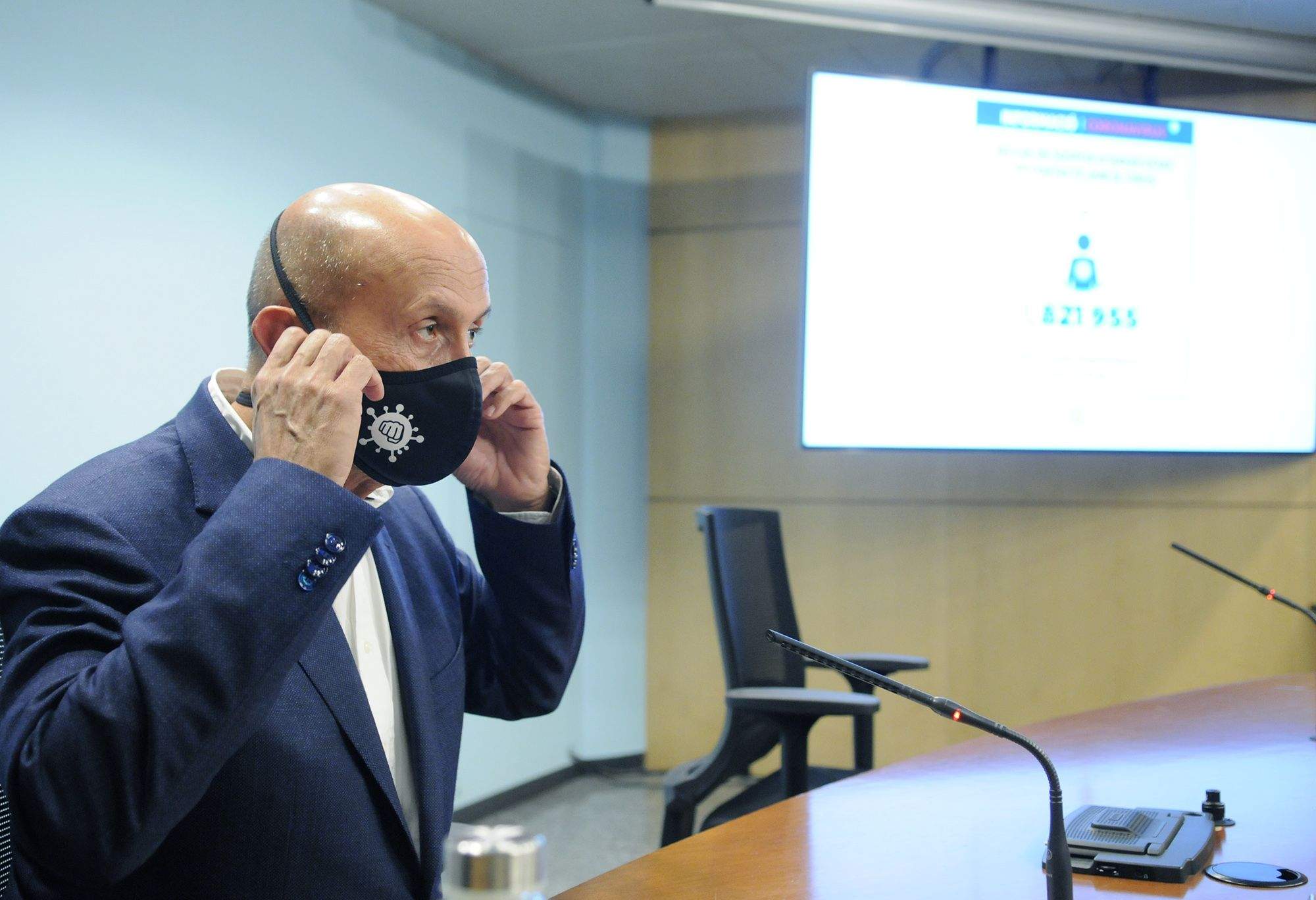 El ministre de Salut, Joan Martínez Benazet abans de la roda de premsa.