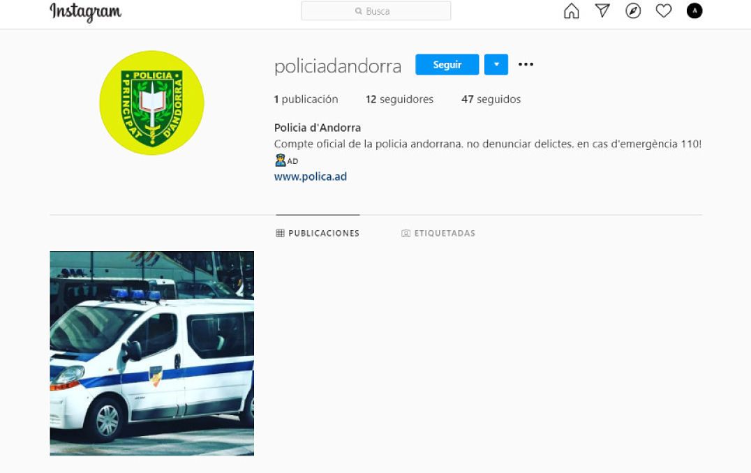 El fals compte d'Instagram.