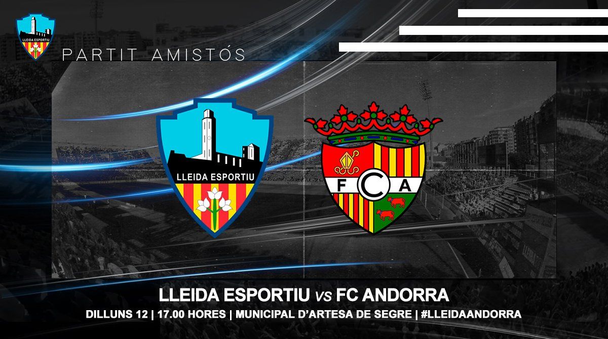 L'anunci del partit fet pel Lleida Esportiu a Twitter.