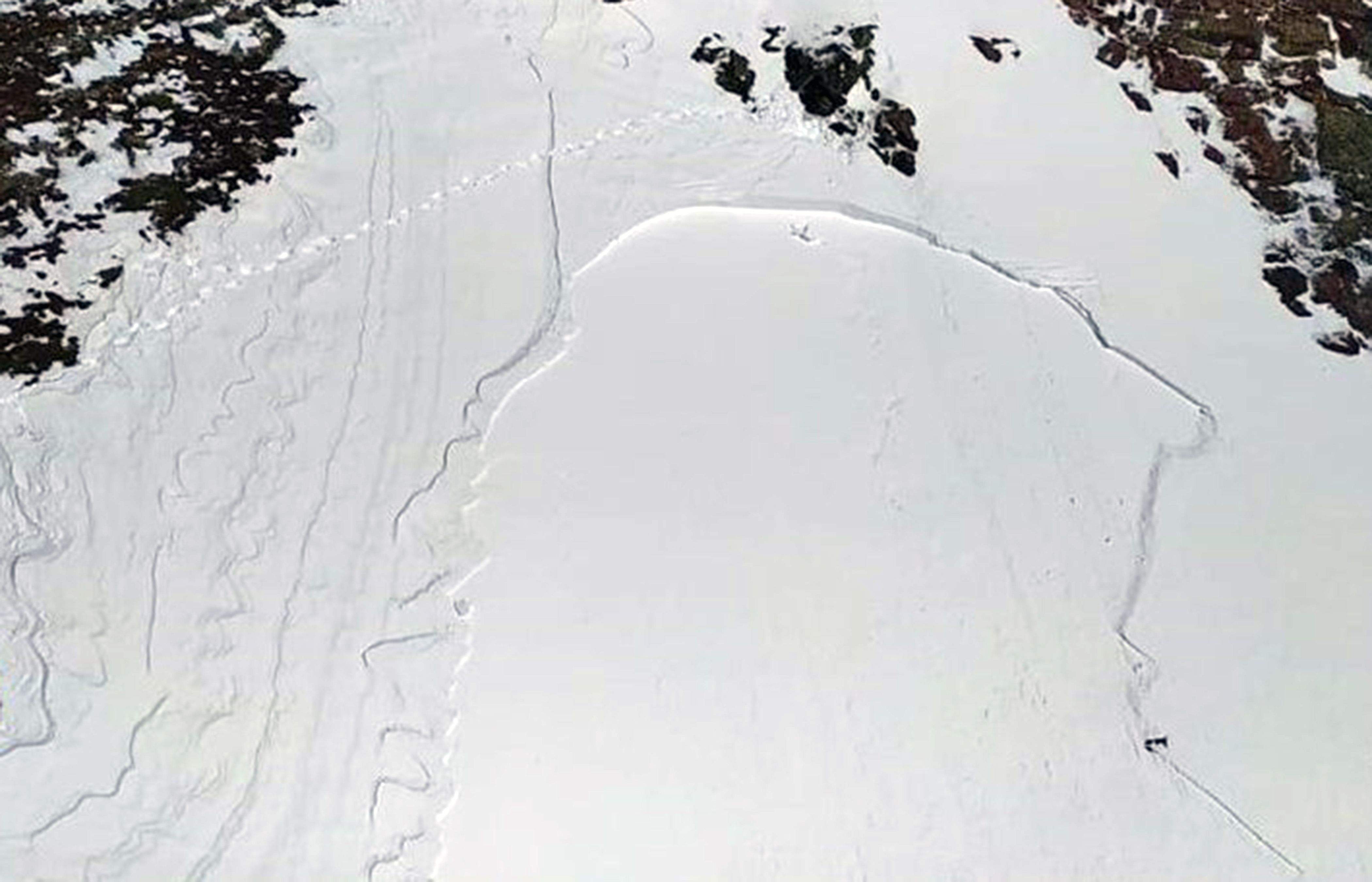 Lloc on s'ha produït l'allau.