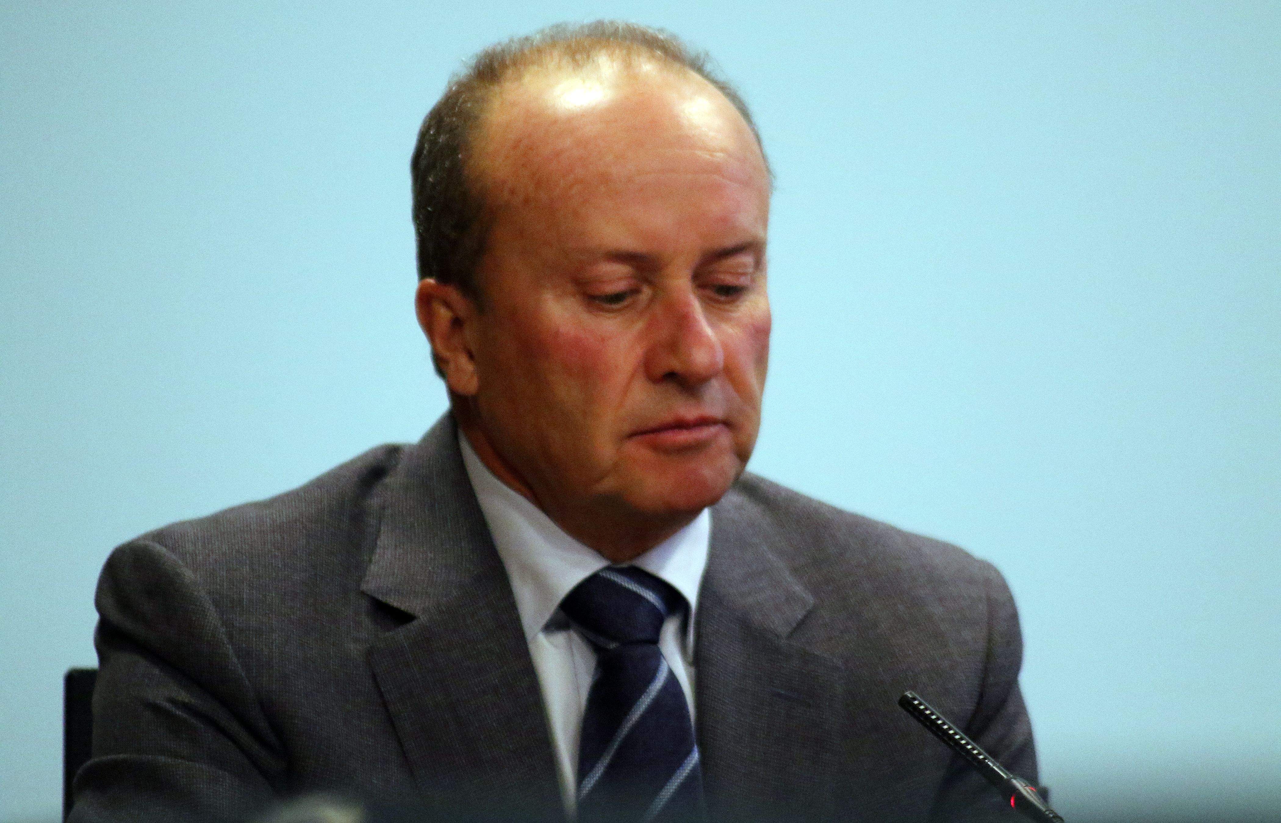 El ministre de Justícia i Interior, Josep Maria Rossell, durant la compareixença.