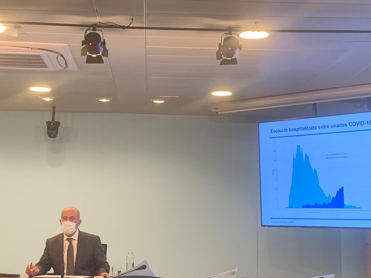 El ministre Martínez Benazet, durant la compareixença de premsa.