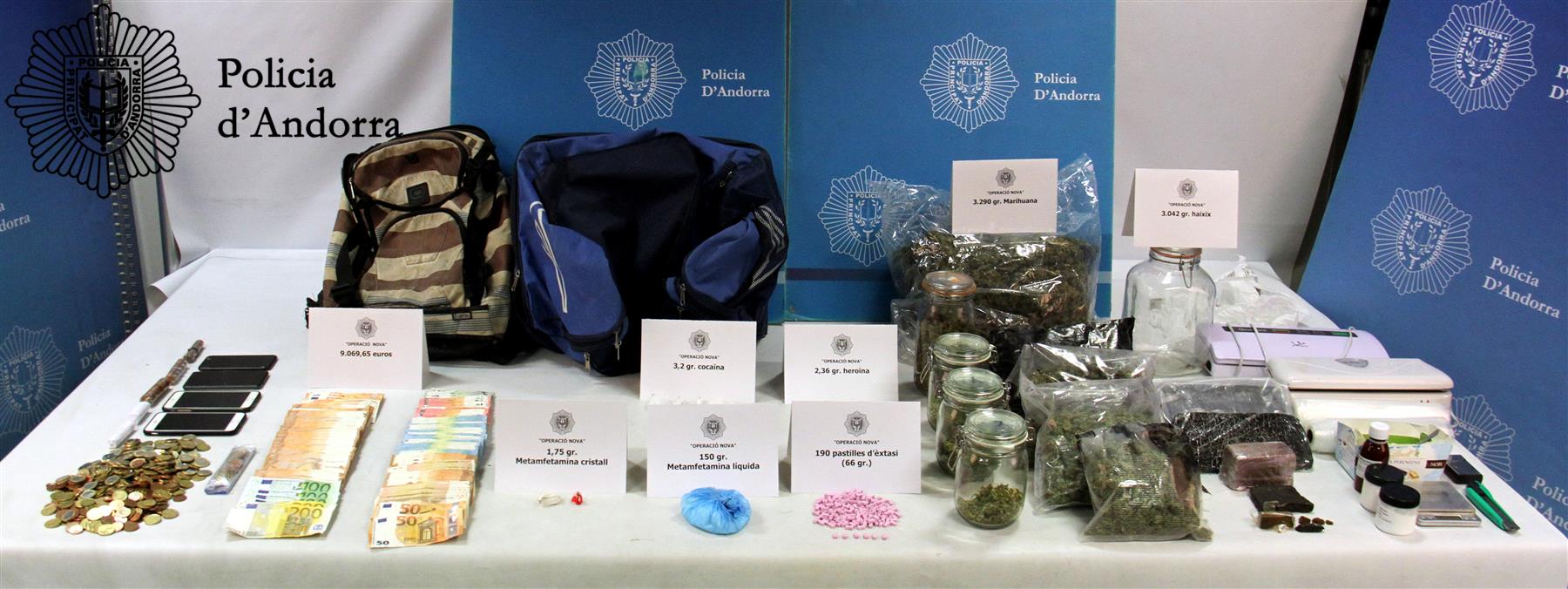 La droga decomissada en l'operació 'Nova'.