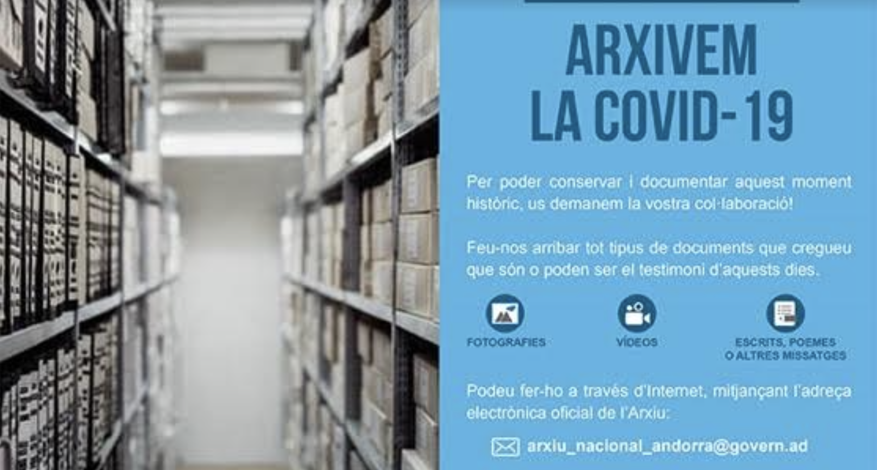 Cartell de la campanya ‘Arxivem el confinament’.