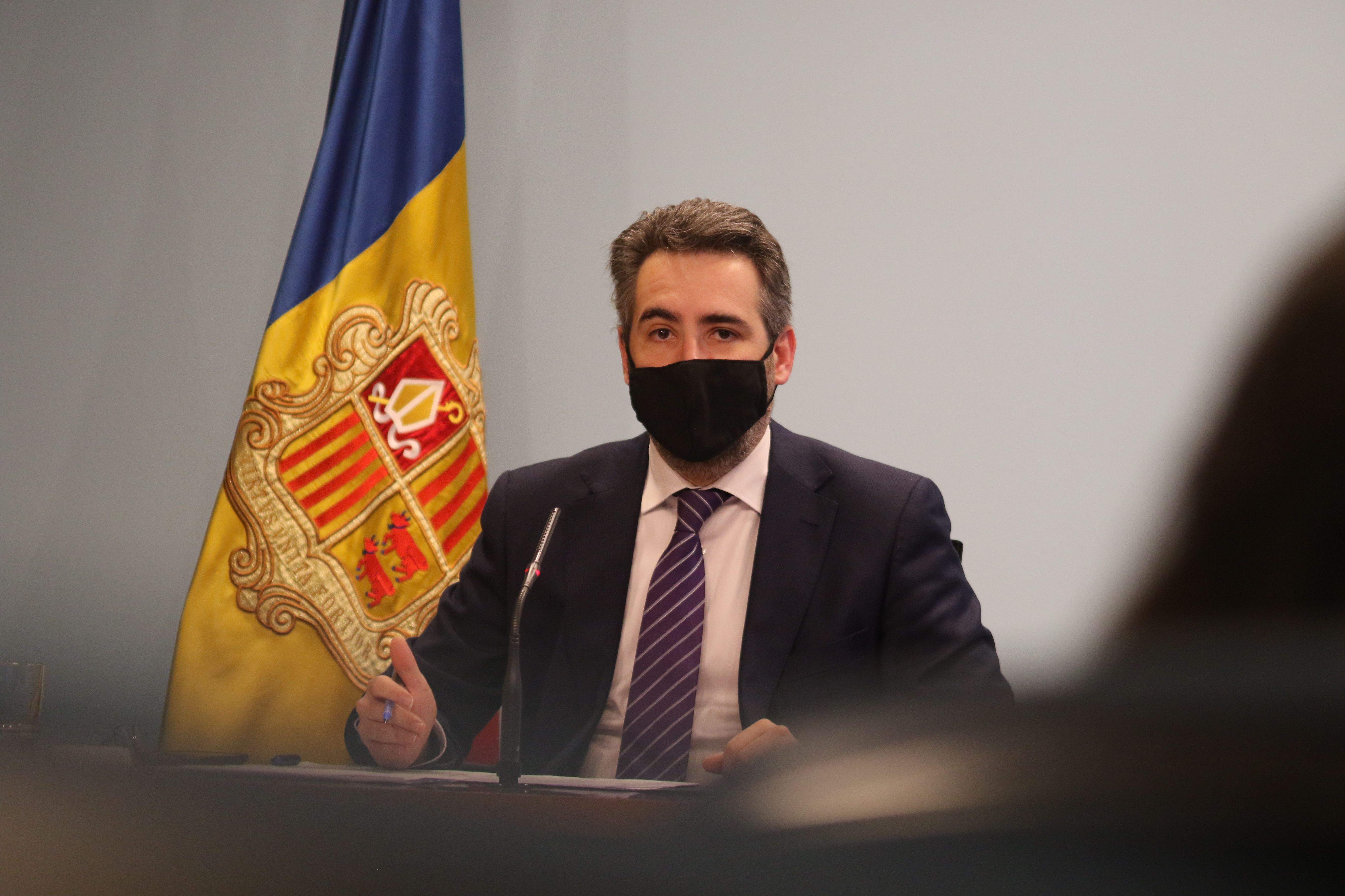 El ministre de Finances i portaveu, Eric Jover, durant la compareixença d'aquest divendres.