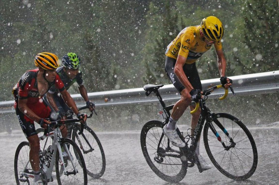 Froome, Porte i Quintana pujant a Arcalís l'any 2016.