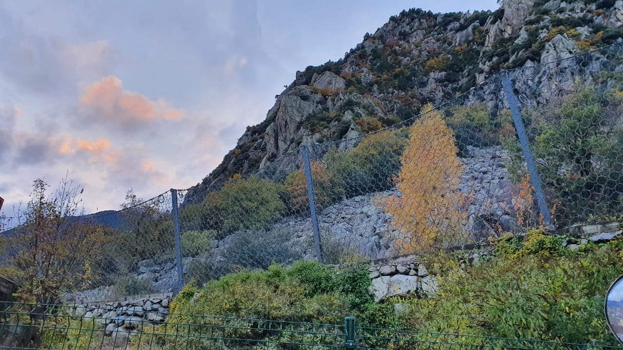 La zona del Solà on ha caigut el bloc rocós.