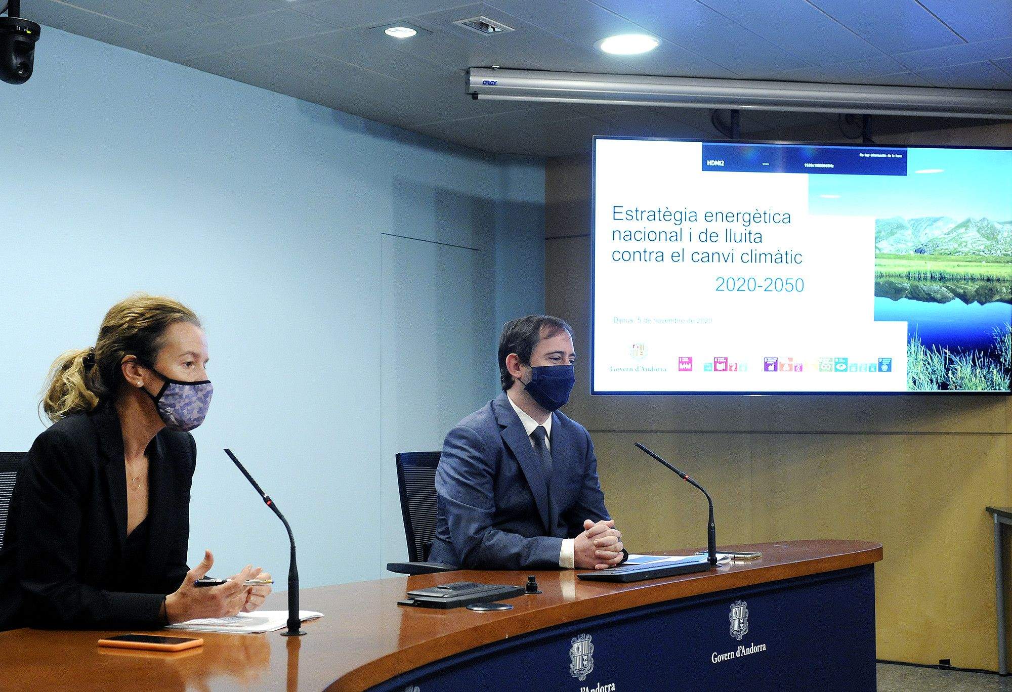 Calvó i Miquel durant la roda de premsa.