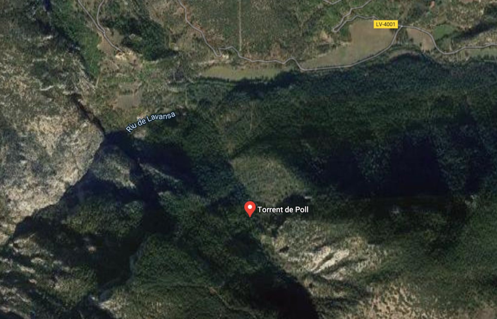 Zona cartografiada d'on s'hauria localitzat el desaparegut.