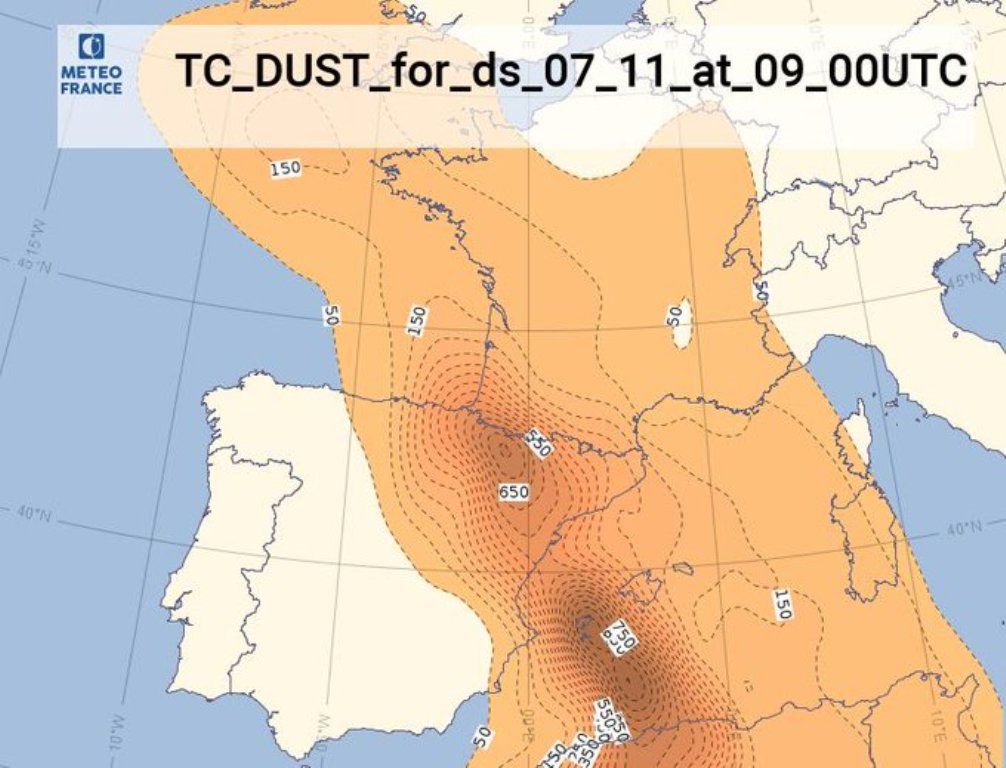 Mapa amb l'entrada del front d'aquest dissabte.