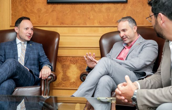 Jordi Fàbrega, durant una reunió mantinguda el 2019 amb el cap de Govern, Xavier Espot.