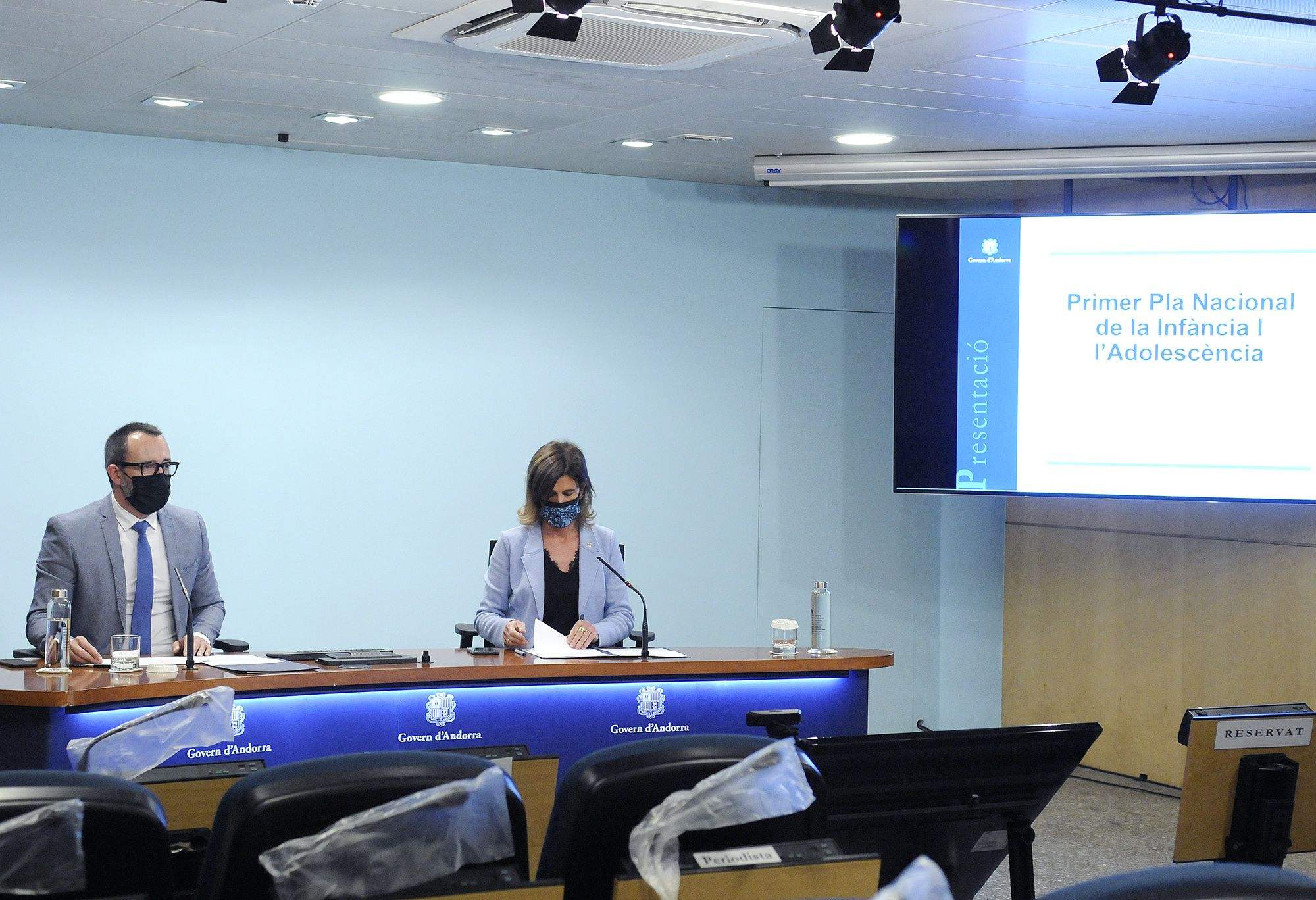 Filloy i Vilarrubla durant la presentació del pla.