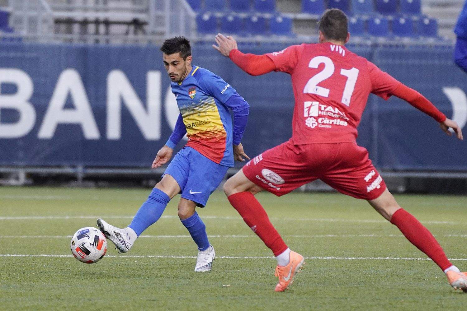 David Martín, durant el partit contra l'Olot.