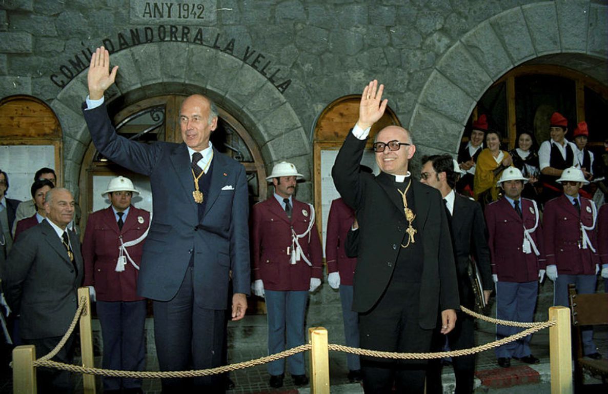 Els Coprínceps durant la visita de Giscard d'Estaing el 1978.