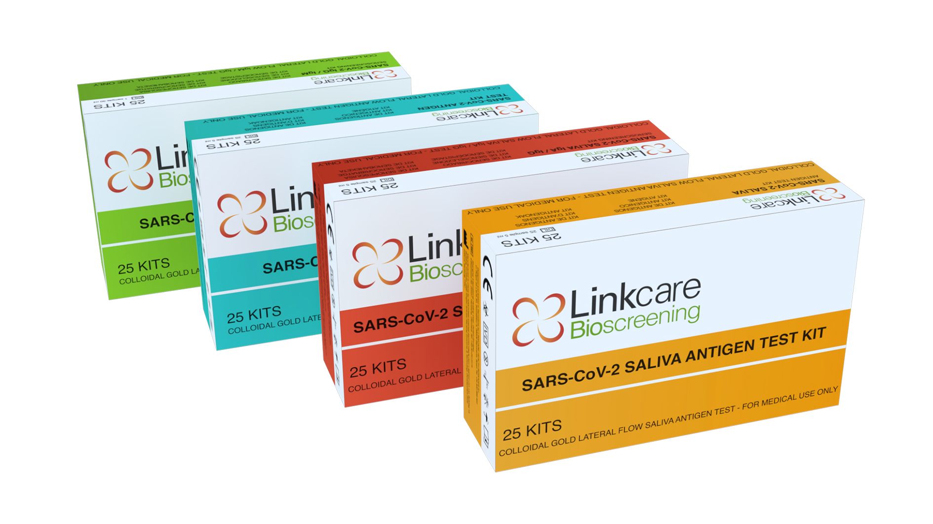 Caixes que contenen alguns dels kits que es proven al Principat.