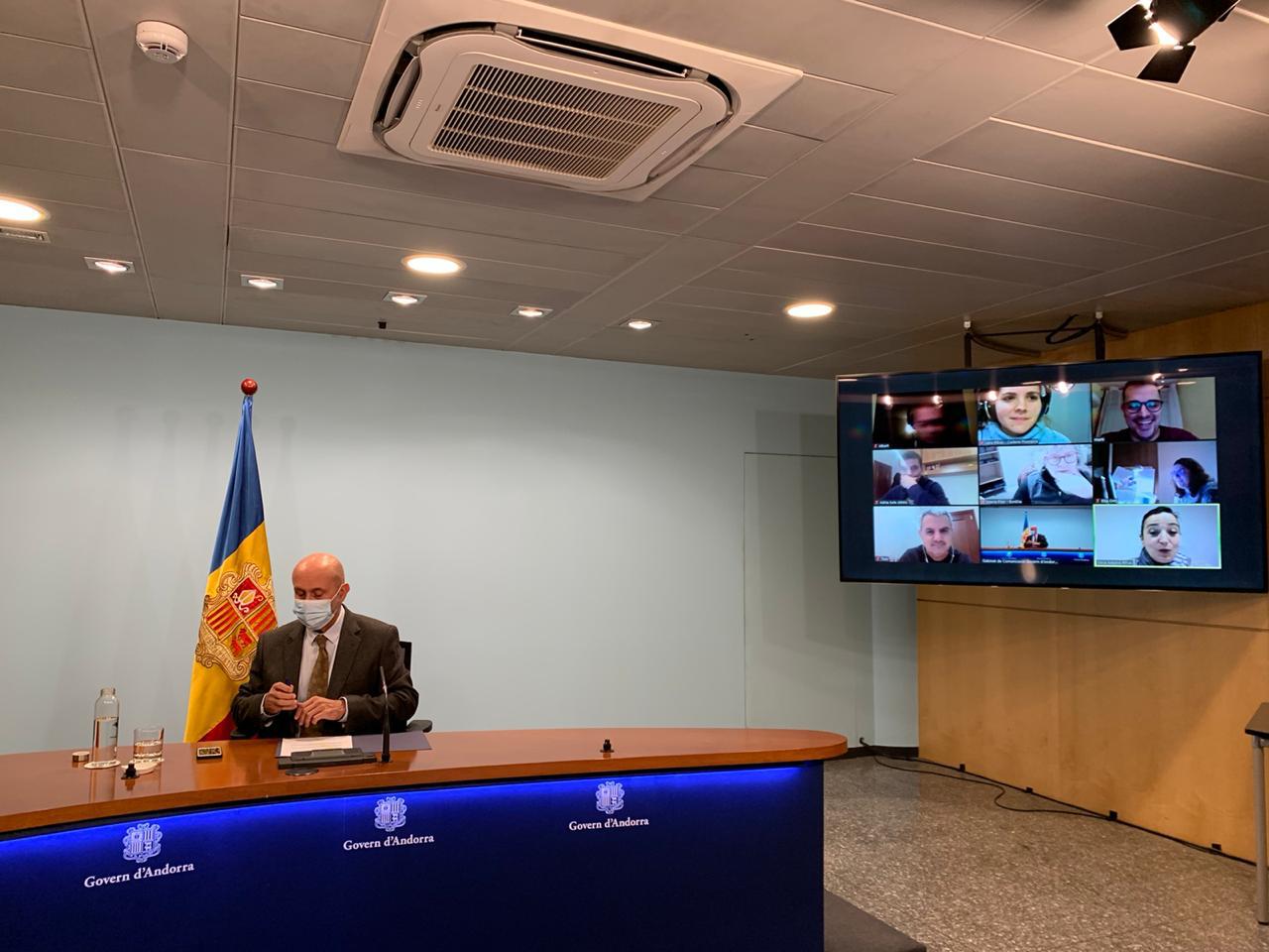 El ministre Benazet, aquesta tarda a l'edifici administratiu de Govern