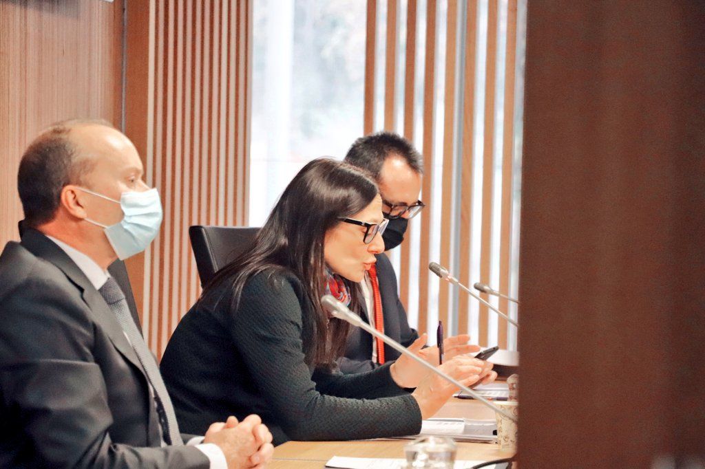 Rossell, Molné i Filloy abans de la comissió.