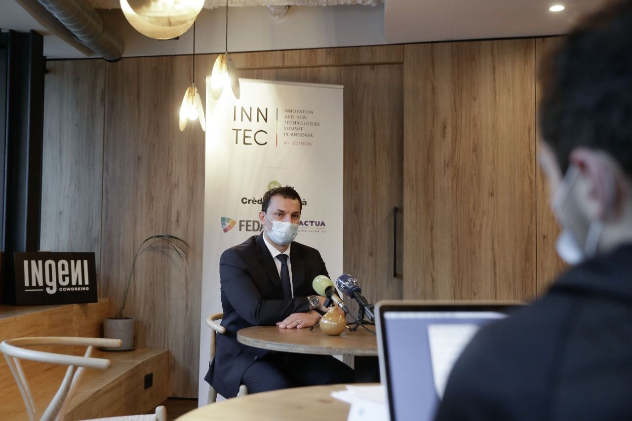 El ministre de Presidència, Economia i Empresa, Jordi Gallardo durant la inauguració de la jornada.